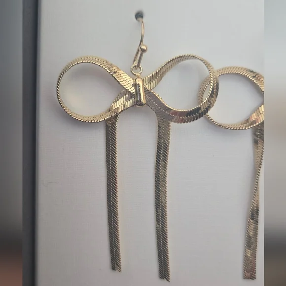 House of Harlow bow earrings NIB 14K Gold plated - Picture 2 of 6